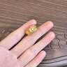 老廟黃金戒指男士方形鏡面車花足金戒指送男友送老公生日情人節(jié)禮物 可代寫賀卡#勿拍 曬單實(shí)拍圖