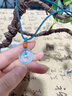 小米星月光石吊墜女男冰種藍月光平安扣項墜掛繩瑪瑙玉髓掛件拉長(cháng)石項鏈 重約5-6g+ 曬單實(shí)拍圖
