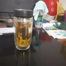 批發(fā)茶杯雙層玻璃杯男士水杯鵝蛋防摔隔熱杯子大容量500加厚車載 黑皮紋 400毫升 曬單實拍圖