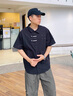 Shelley Jones  新中式襯衫男夏季新款潮流七分袖襯衣服寬松休閑青少年遮陽外套 黑色 XL 曬單實(shí)拍圖