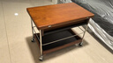 MUU實(shí)木茶幾家用客廳小推車(chē)中古風(fēng)小戶(hù)型可移動(dòng)折疊茶幾邊幾 曬單實(shí)拍圖