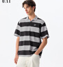 GAP男女裝2025夏季新款logo重磅純棉條紋polo短袖T恤寬松727619 淺灰色 XS (165/84A) 亞洲尺碼 曬單實(shí)拍圖