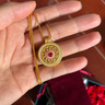 海上羅孚黃金點鉆玫瑰花窗吊墜女新款999足金八寶羅盤項鏈送女友生日禮物 黃金花窗羅盤項鏈 金重約4.5克 曬單實拍圖