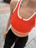 KAMA卡瑪無(wú)袖背心夏季女冰絲辣妹吊帶衫慵懶透氣馬甲顯瘦修身拉鏈坎肩 橙色 M 曬單實(shí)拍圖