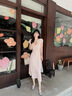 妙奕嘉連衣裙夏天女2025年新款裙子粉色純欲法式連衣裙長(zhǎng)裙遮肚子沙灘裙 粉紅色做舊甜美公主裙 M 【95-105斤】 曬單實(shí)拍圖