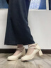 Ebonka真皮瑪麗珍綁帶高跟鞋女2025新款涼鞋粗跟法式配裙子晚風旗袍單鞋 杏色 38 曬單實拍圖