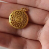 行金銀中古法黃金吊墜 足金999八寶羅盤(pán)福字掛墜 送禮 自帶 寶寶吊墜 吊墜約1.2g（單吊墜帶環(huán)） 克重多退少補 曬單實(shí)拍圖