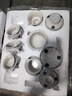 瓷牌茗 玲瓏功夫茶具套裝白瓷泡茶壺茶杯整套家用茶盤小茶臺禮盒裝 《向陽花》蓋碗10件套+行云黑長方密胺盤 曬單實拍圖