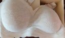 嫚熙（EMXEE）小蒼蘭蕾絲孕期防溢乳哺乳內(nèi)衣聚攏防下垂喂奶文胸 沉靜白L碼 曬單實(shí)拍圖
