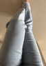 百圖betu女裝夏季新款牛仔褲淺色系百搭高腰九分牛仔褲女2404T80 淺蘭 S 曬單實拍圖