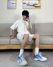 AJBR輕奢潮牌 男鞋夏季透氣網(wǎng)面運(yùn)動(dòng)鞋男輕便軟底跑步鞋休閑老爹鞋男 白黑-高檔男鞋 39 曬單實(shí)拍圖
