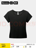 蕉內(nèi)【趙露思同款】涼皮501Cool女士圓領(lǐng)修身肌底衣顯瘦顯白保濕T恤女 黑色 M 曬單實拍圖