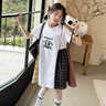 G.DUCKKIDS短款wz新款女童夏季短袖連衣裙中大童寬松韓版潮流公主裙字母潮 白色 120 cm 曬單實(shí)拍圖