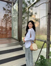 ANYSMIC國際奢侈品牌包包女包夏季時(shí)尚百搭單肩手提包小圓包大容量通勤包 米白色 曬單實(shí)拍圖