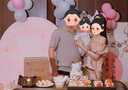 抓周龍寶寶一周歲禮生日布置場(chǎng)景裝飾抓周道具用品周歲宴氛圍感背景墻 粉色寶寶周歲布置A1+封酒貼 曬單實(shí)拍圖