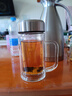高硼硅雙層加厚茶水分離辦公杯大容量泡茶杯把手雙層加厚茶杯硬厚 鋼蓋辦公杯 400ml 1只 曬單實拍圖