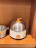 大宇（DAEWOO）煮蛋器蒸蛋器自動(dòng)斷電家用小型不銹鋼蒸鍋定時(shí)煮蛋神器多功能易操作早餐小蒸鍋迷你電蒸鍋 雙層 +蒸碗|橙白色 曬單實(shí)拍圖