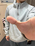 秋冬帥氣日系重磅男士半高領(lǐng)韓版衛衣半拉鏈寬松立領(lǐng)男款外套男生 灰色 XL 體重120-135斤 曬單實(shí)拍圖