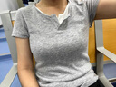 森馬（Semir）短袖T恤女短款套頭衫氣質(zhì)休閑2025夏假兩件緊身衣服109325100013 曬單實拍圖