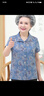 奶奶襯衫夏季媽媽裝短袖上衣服套裝洋氣60-70歲老太太老年人女裝 藍(lán)色上衣 2XL 建議105-120斤 曬單實(shí)拍圖