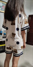 純棉帶胸墊睡衣女夏季2025年新款女士大碼短袖短褲家居服兩件套裝 帶胸墊-V領(lǐng)快樂(lè )熊 褲子無(wú)口袋 XL 碼【適合體重120-140斤】 曬單實(shí)拍圖