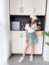 哈羅小黃鴨 HAL.DUCK女童褲裙2025夏季新款洋氣寬松牛仔短褲假兩件兒童女大童夏裝褲子 藍色褲裙 120 cm 曬單實拍圖