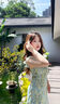 爾山集甜美小飛袖碎花裙溫柔風(fēng)連衣裙女夏季小眾氣質(zhì)修身荷葉邊a字長(cháng)裙 綠色碎花裙M 曬單實(shí)拍圖