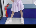NICKYBABY女童運動褲裙夏季2025新款薄款兒童冰絲褲子五分大童短褲速干夏裝 18426紫色 150 cm 曬單實拍圖