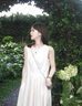 棉致溫柔風海邊度假連衣裙女夏季2025新款壓褶垂墜氣質背心無袖長裙子 白色 L 建議111-120斤 曬單實拍圖