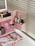 每遇（MEIYU)蝶戀花化妝品首飾收納盒桌面護膚品收納柜生日禮物送女生閨蜜 帶LED三色可調化妝鏡 需要電子賀卡聯(lián)系客服 粉紅色 1個(gè) 曬單實(shí)拍圖
