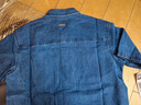 Lee25新品舒適版翻領(lǐng)天絲中藍(lán)色男短袖牛仔襯衫休閑LMT009795207 中藍(lán)色 S 曬單實(shí)拍圖