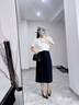 歐貝汐黑色半身裙女2025夏季職業(yè)小個子半裙面試正裝包臀a字裙西裝裙子 黑色 M 【建議95-110斤】 曬單實拍圖