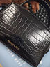 CHARLES&KEITH鱷魚(yú)紋凱莉包手提斜挎婚包包女包生日禮物CK2-50270880-1 Black黑色 S 曬單實(shí)拍圖