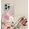 威愷 適用蘋(píng)果14plus手機(jī)殼iPhone14plus保護(hù)套鏡頭全包防摔網(wǎng)紅高端創(chuàng)意殼閃粉鏡羽紗繡球貓+手鏈 曬單實(shí)拍圖