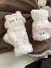 途尊新款可愛(ài)貓咪可翻蓋毛絨手套女2025年秋冬季加厚保暖防寒騎行耳罩 貓咪翻蓋手套【粉白色】 曬單實(shí)拍圖