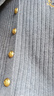 Halo Queen針織開(kāi)衫秋冬新款翻領(lǐng)撞色學(xué)院金色紐扣休閑毛衣外套H43Z001 曬單實(shí)拍圖