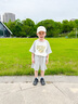 巴帝巴帝夏季嬰幼兒童純棉t恤短褲套裝男女童寶寶套裝 花灰 綠色港灣 120 曬單實拍圖