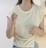 百圖betu女裝2025夏季新款T恤側(cè)前自由抽繩設(shè)計(jì)歐若風(fēng)短袖上衣2507T11 黃色 L 曬單實(shí)拍圖