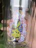 AILUKI日本玻璃水杯女生高顏值泡茶杯雙層隔熱辦公室花茶杯高顏值 【單杯丨紫蓋】抱貓女孩 335ml 曬單實拍圖