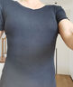 S·J·V·K黑色t恤女短袖設(shè)計(jì)感掐腰v領(lǐng)正肩修身夏季緊身收腰上衣穿搭新款潮 黑色 M 曬單實(shí)拍圖