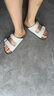 TOOMANYSHOES 延長假期 25新款夏季勃肯拖鞋女外穿厚底一腳蹬情侶情人節(jié)女鞋 米白色 39 曬單實拍圖