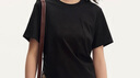 森馬（Semir）森柔棉|短袖T恤女短款純色小心機顯瘦夏氣質(zhì)純棉開(kāi)叉上衣百搭 黑色90001 S 曬單實(shí)拍圖