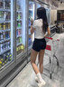 斤慕黑色短褲女夏薄款高腰彈力修身顯瘦褲子百搭a字熱褲 黑色 L 曬單實(shí)拍圖