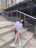 clotho Rennie品牌女鞋包頭半拖鞋女2025新款內(nèi)增高外穿厚底松糕小白鞋涼拖鞋 白色 36 曬單實拍圖