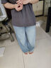 箐箐花牛仔直筒彎刀褲女2025年春夏季牡丹褲高腰顯瘦氣質(zhì)窄版闊腿褲子 藍色 XL /29(115-125斤) 曬單實(shí)拍圖