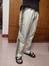 NASAWASSUP條紋冰絲褲子男款夏季薄款速干拖地褲直筒青少年寬松闊腿休閑褲男 綠色K365-CQS L 【建議100-115斤】 曬單實(shí)拍圖