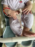 湯尼倍兒嬰兒夏季連體衣女寶寶短袖哈衣服莫代爾嬰幼兒外出爬服夏裝 淺紫色 80cm 曬單實(shí)拍圖