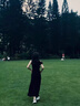 茯見法式赫本風(fēng)黑色假兩件吊帶連衣裙子女夏季2025新款小個子氣質(zhì)長裙 假兩件黑色吊帶連衣裙 M 曬單實拍圖