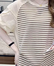 莎妮朵羅大碼女裝胖mm遮肚2025夏季新寬松加肥假兩件微胖t恤女上衣20259 條紋 咖色條紋+淺米色 3XL 建議160-175斤穿著 曬單實(shí)拍圖