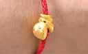 周大福十二生肖足金黃金轉(zhuǎn)運(yùn)珠配繩 生肖蛇 EOR1261七夕禮物 曬單實(shí)拍圖